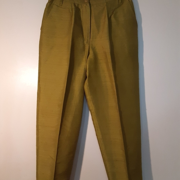 3X20. EUC Women's Pure Silk Charchuse Slacks - Picture 2 of 4